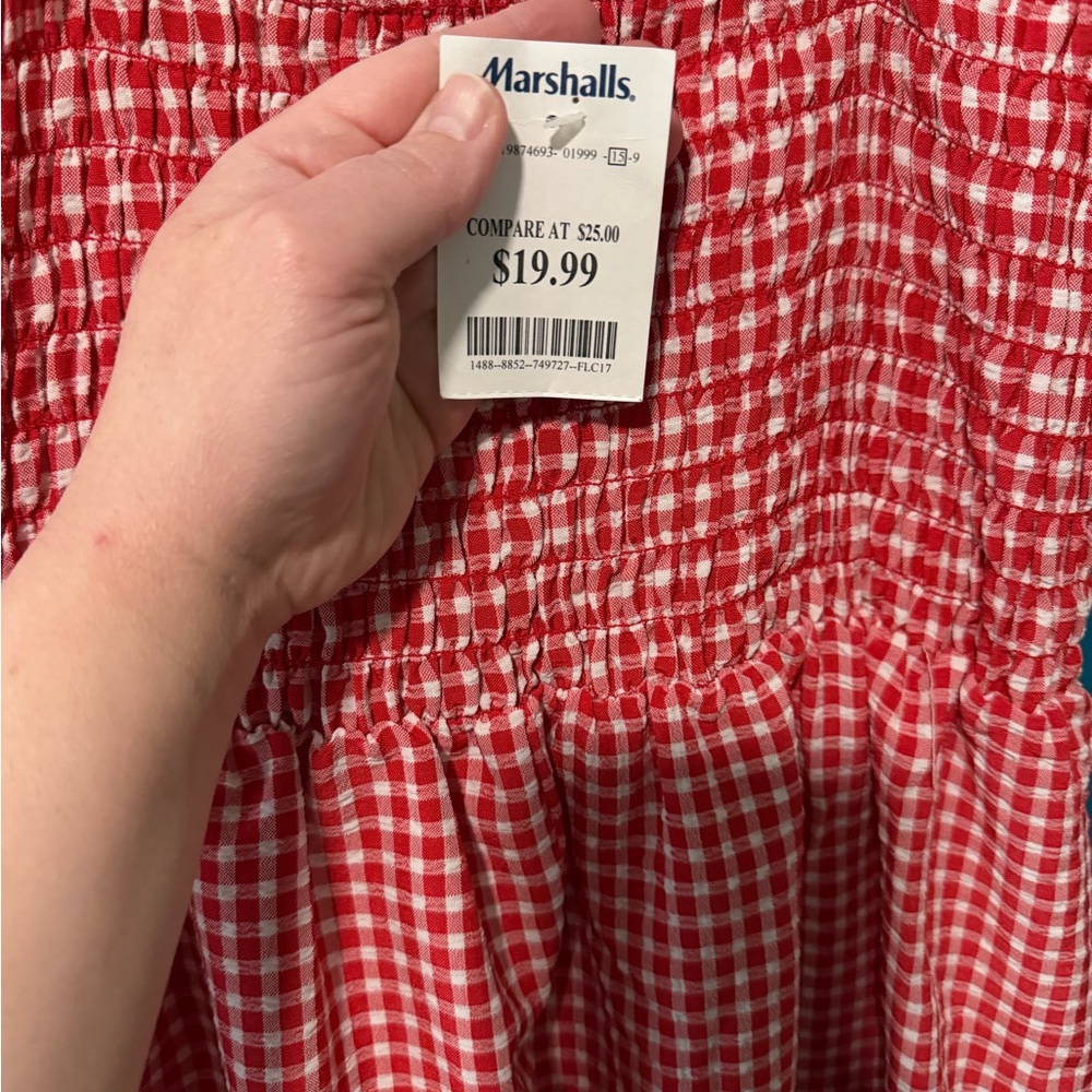 Sienna Sky Red and White Gingham Midi Dress - Picture 5 of 6